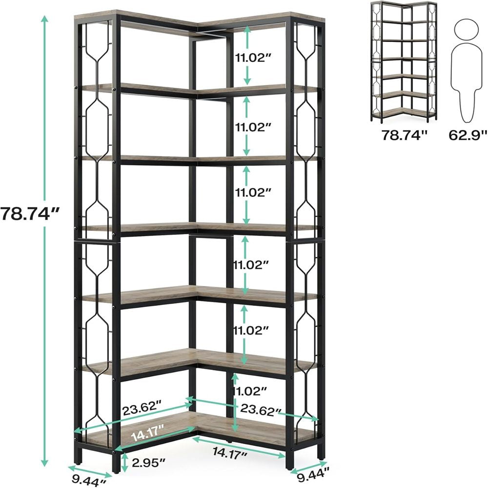 Hexagonal Corner Bookshelf and Vertical Display Rack