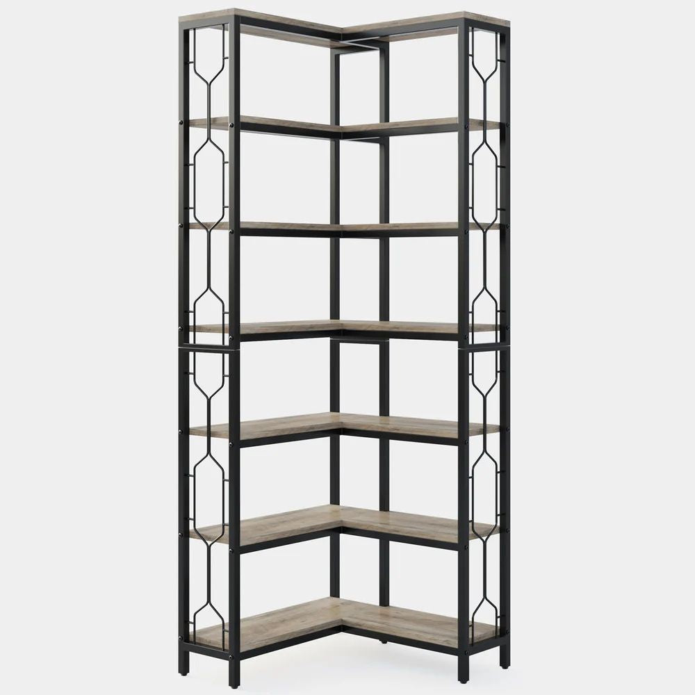 Hexagonal Corner Bookshelf and Vertical Display Rack