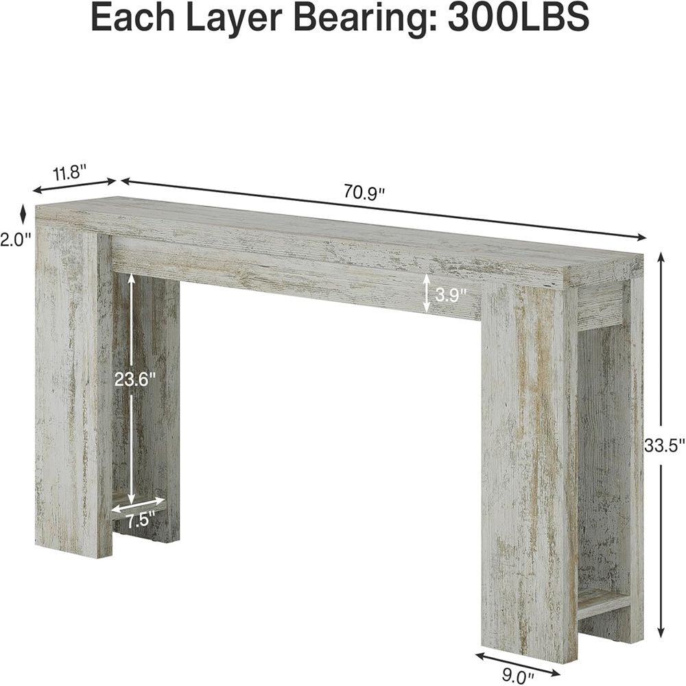 Classic Farmhouse Console Table – Wide for Entryway, Living Room, or Foyer