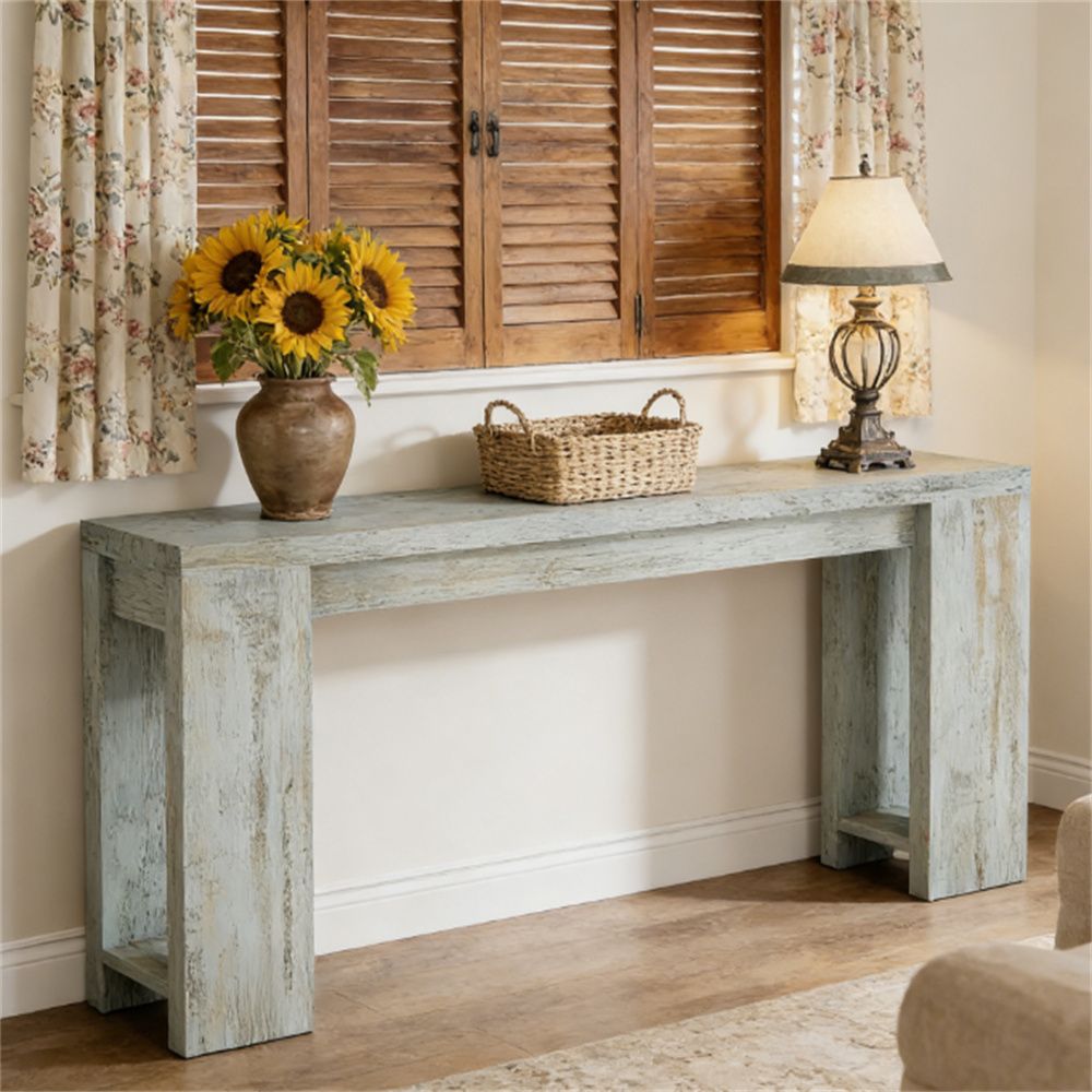 Classic Farmhouse Console Table – Wide for Entryway, Living Room, or Foyer