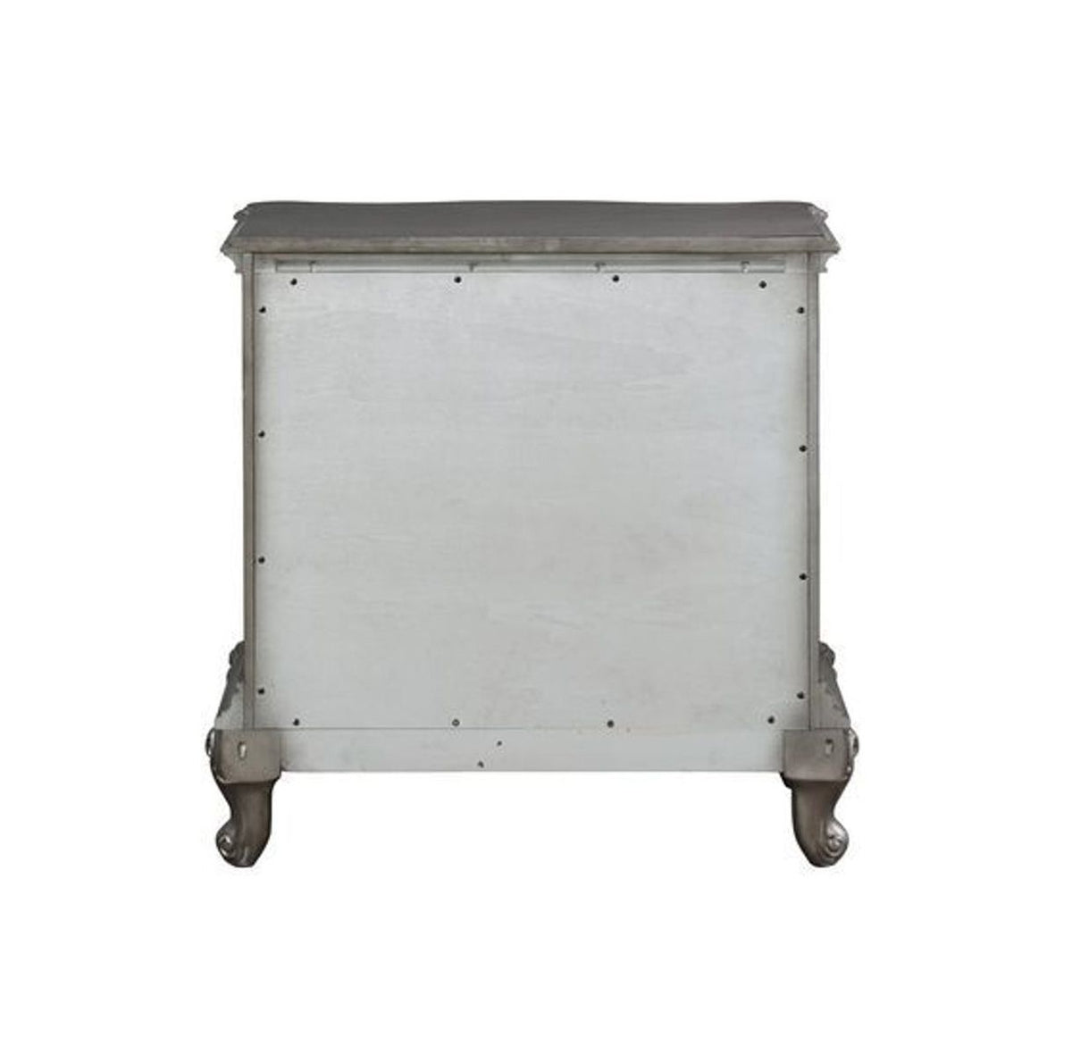 Antique Platinum Two-Drawer Nightstand with Cabriole Legs