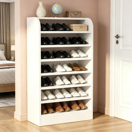 Vertical Shoe Cabinet with Flexible Shelving