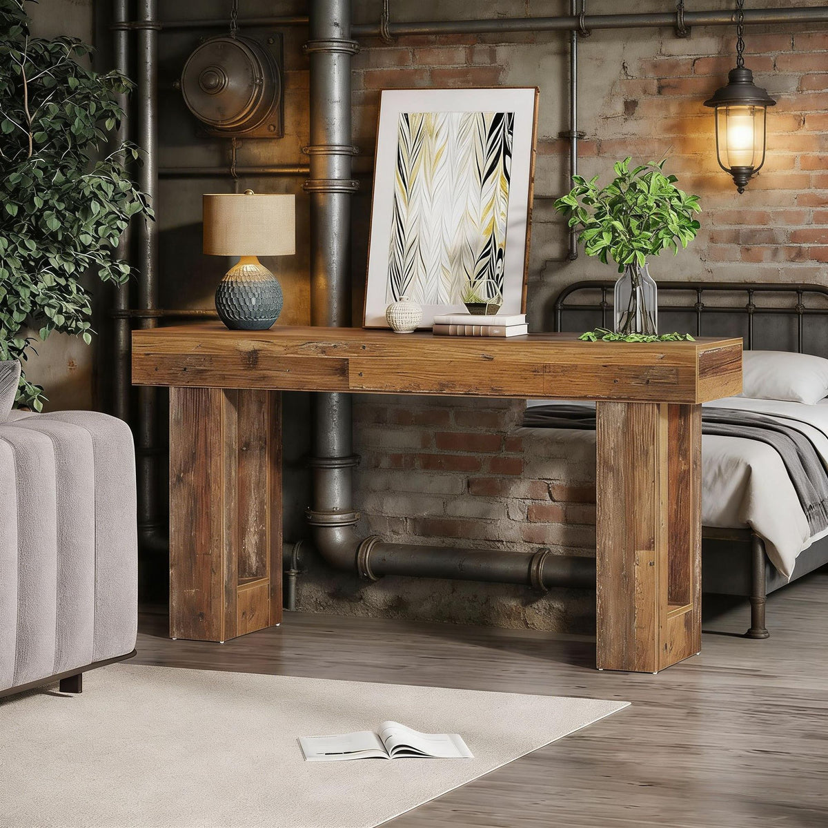 Country-Style Console Table for Entryway or Sofa