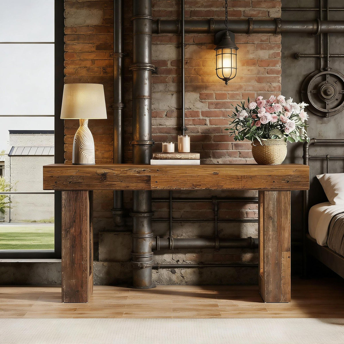 Country-Style Console Table for Entryway or Sofa
