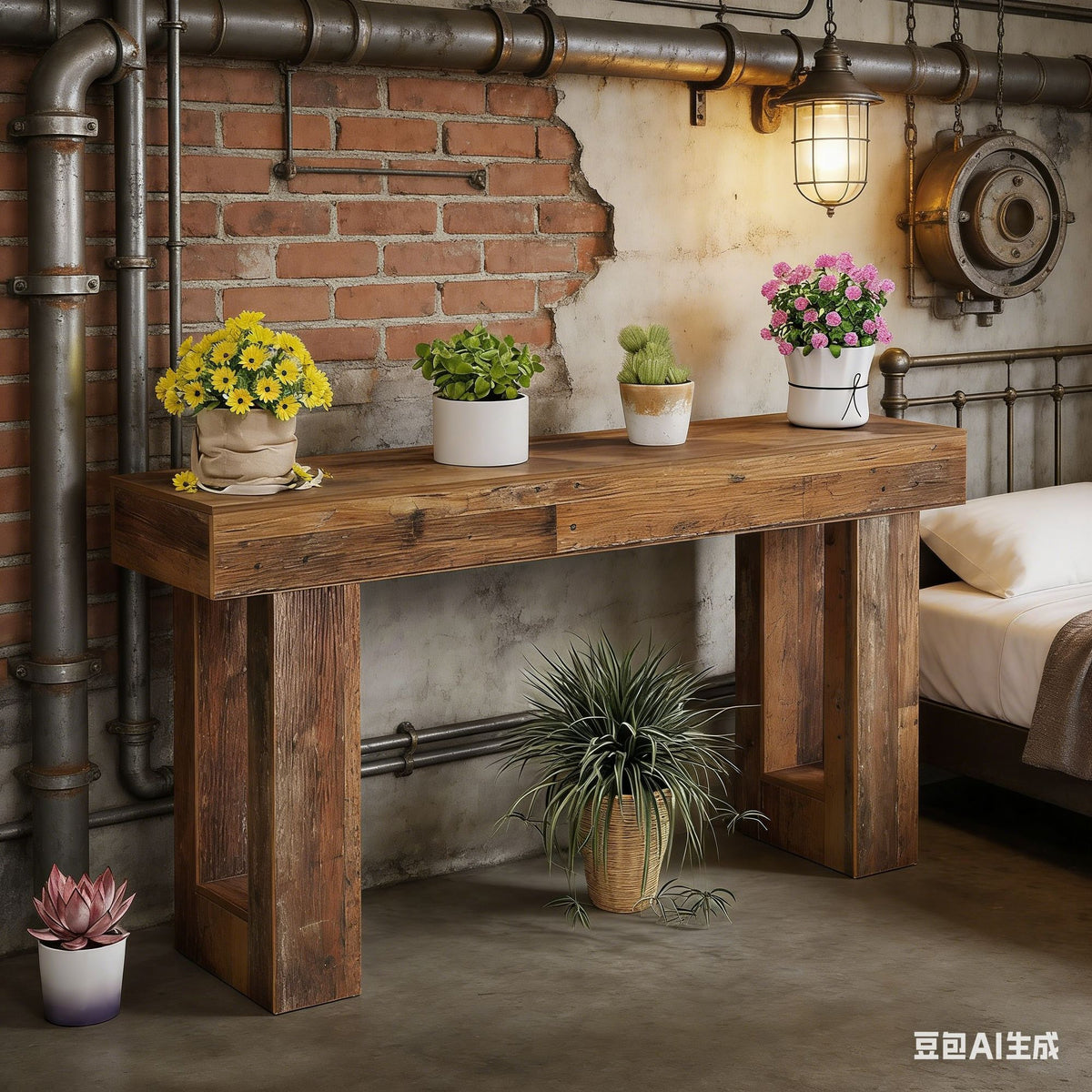 Country-Style Console Table for Entryway or Sofa