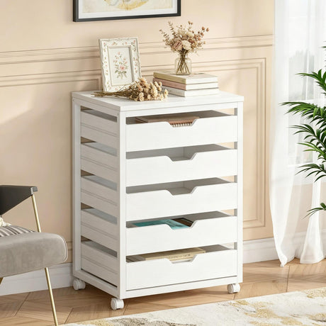 Rustic Industrial Mobile Drawer Cabinet