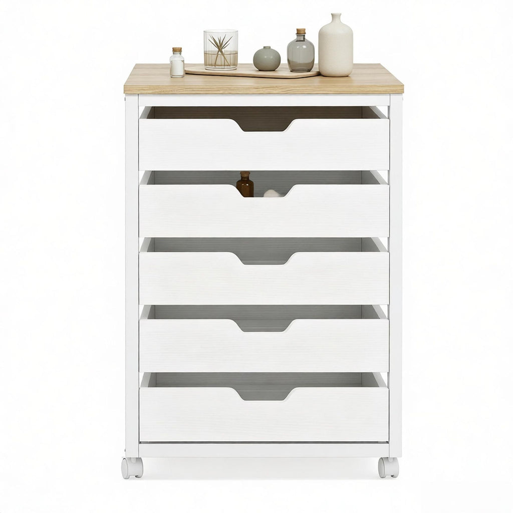 Rustic Industrial Mobile Drawer Cabinet