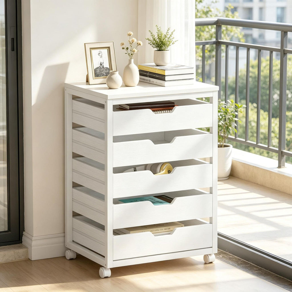 Rustic Industrial Mobile Drawer Cabinet