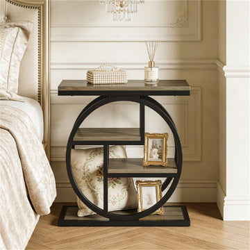 Wooden table, side table, coffee table, sofa table, bedside table with storage rack