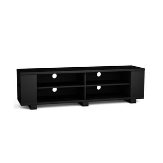 59- Wooden TV Stand with 8 Open Shelves and Adjustable Storage