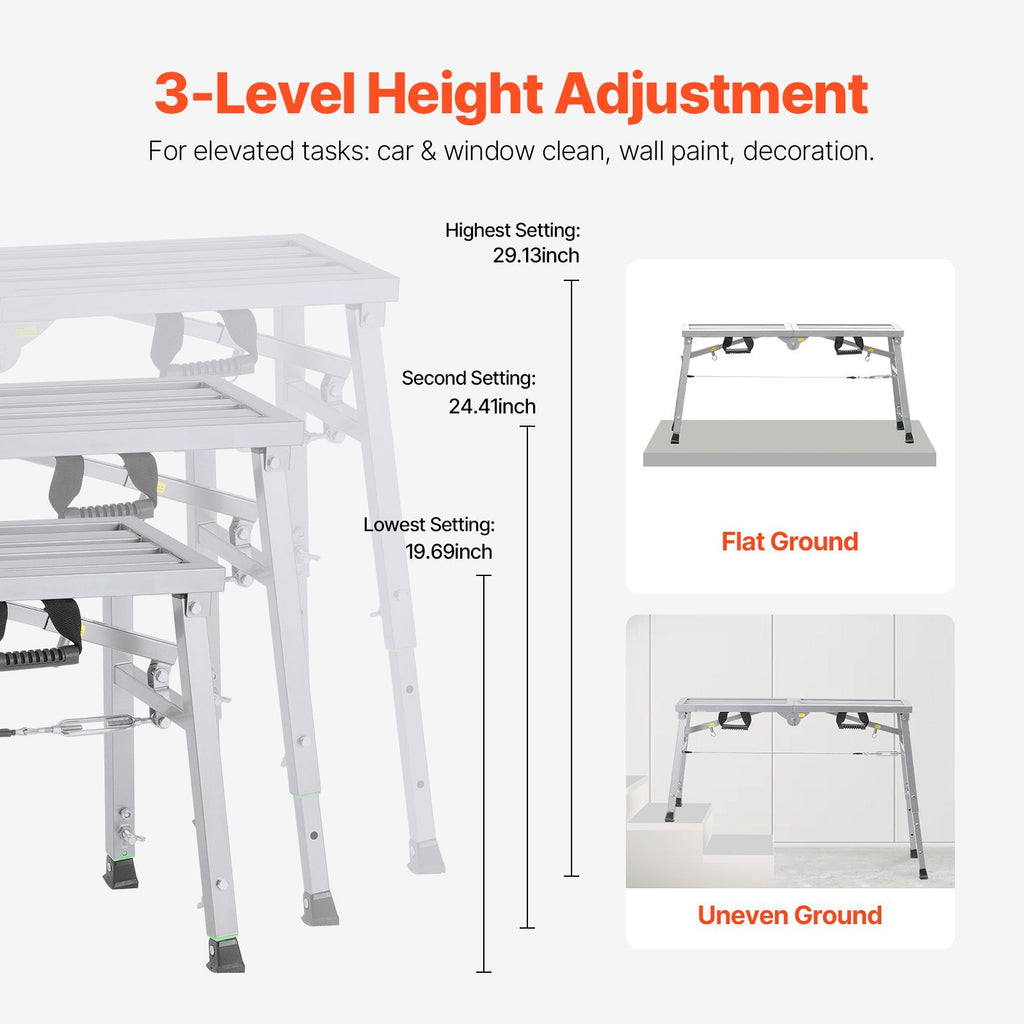 VEVOR Folding Work Platform with Adjustable Legs