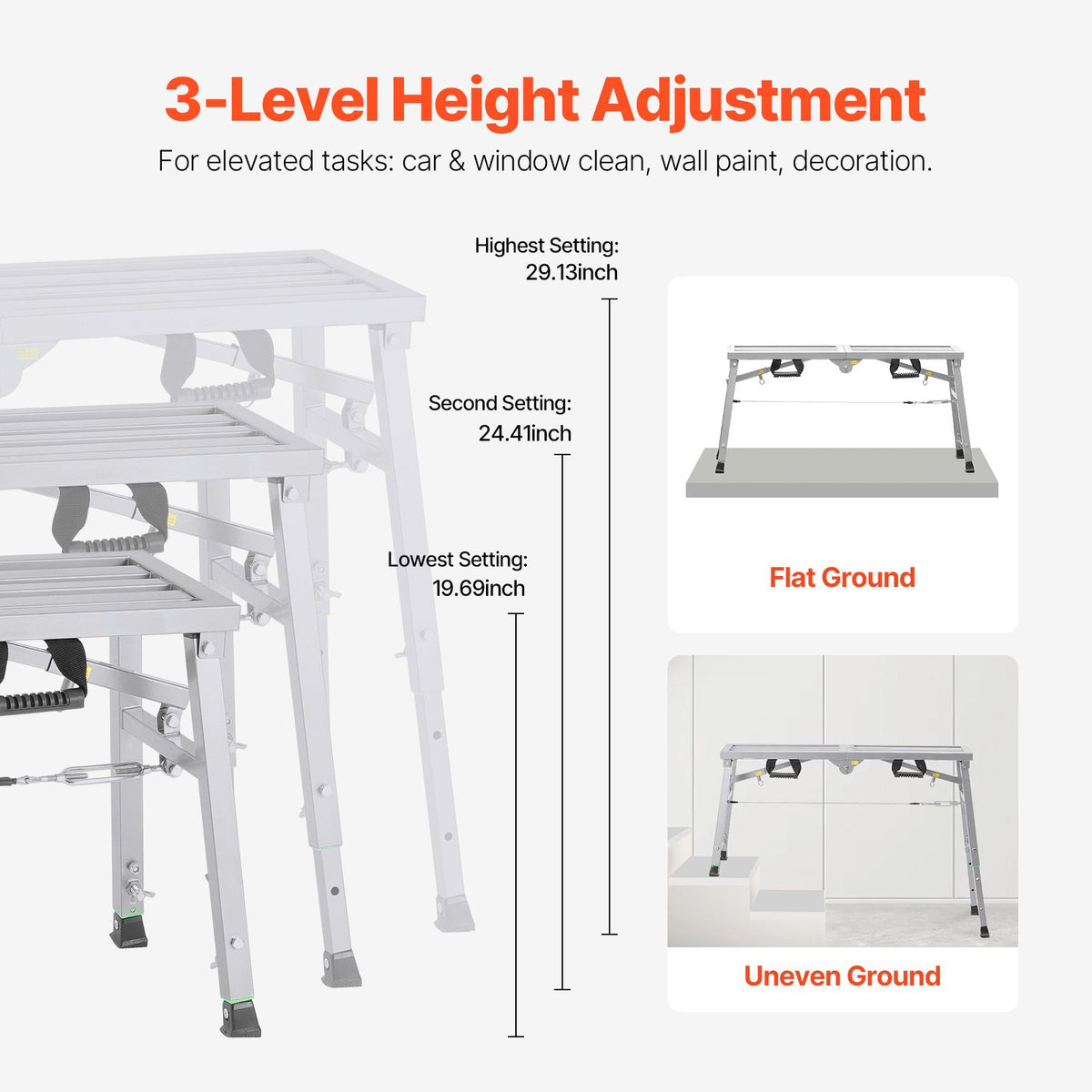 VEVOR Folding Work Platform with Adjustable Legs