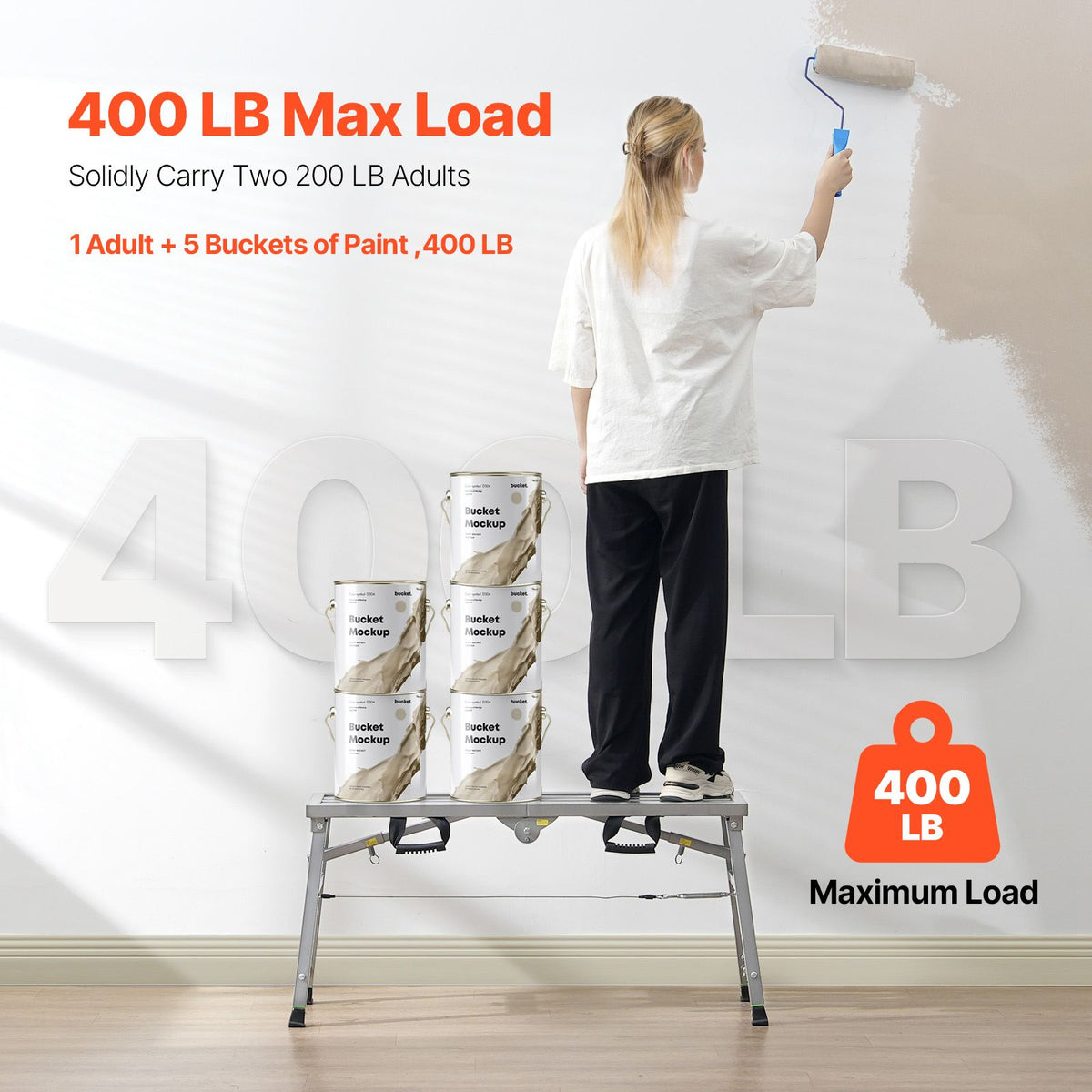 VEVOR Folding Work Platform with Adjustable Legs