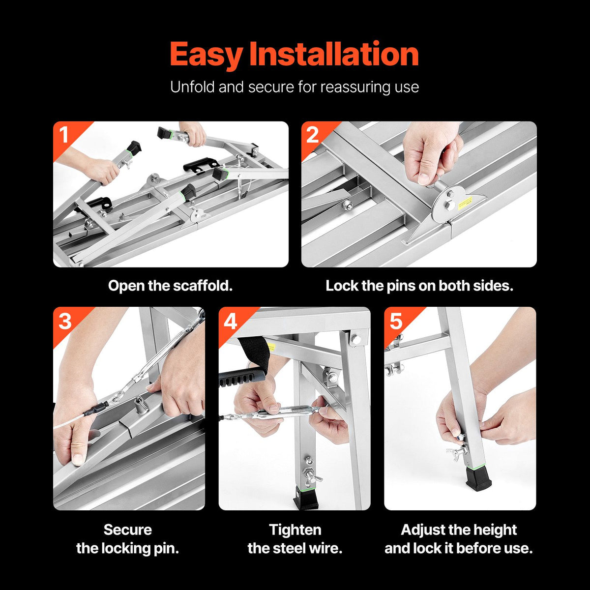 VEVOR Folding Work Platform with Adjustable Legs
