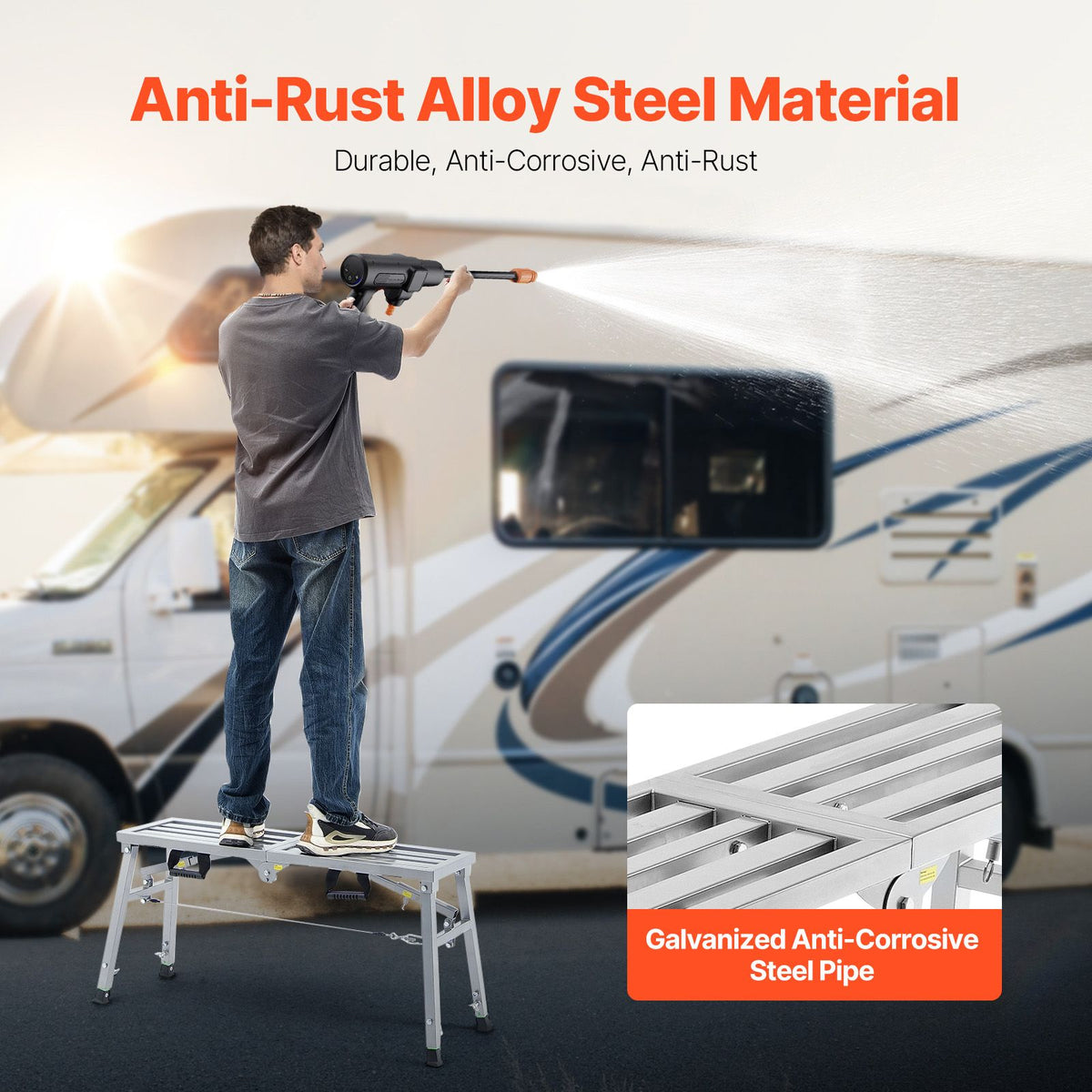 VEVOR Folding Work Platform with Adjustable Legs