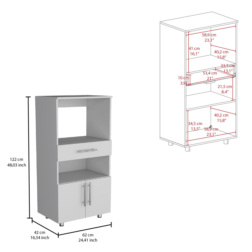 Worland Pantry Cabinet with Microwave Shelf & Storage Drawer
