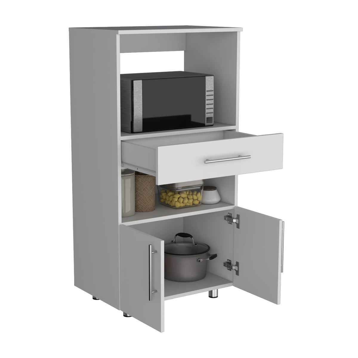 Worland Pantry Cabinet with Microwave Shelf & Storage Drawer