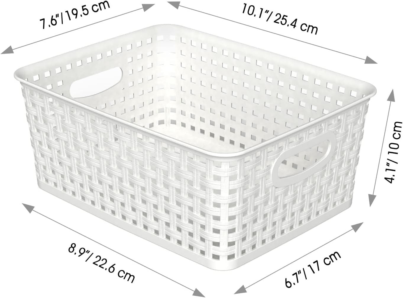 6-Pack Woven Plastic Storage Baskets for Neat Shelves