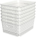 6-Pack Woven Plastic Storage Baskets for Neat Shelves