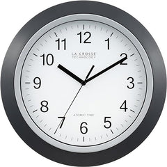 12- Atomic Analog Wall Clock in Black