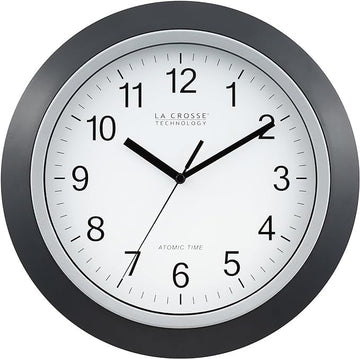 12- Atomic Analog Wall Clock in Black