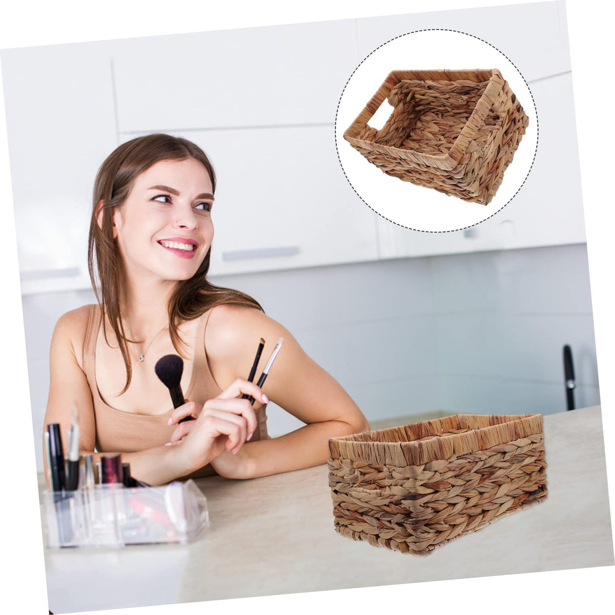 Hand-Woven Water Hyacinth Storage Basket – Natural & Multi-Purpose