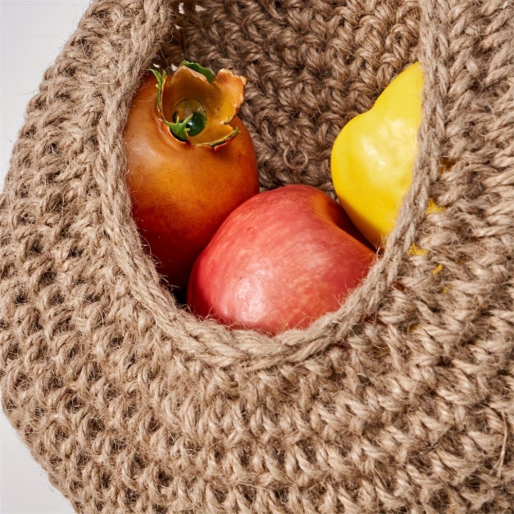 Bohemian Hand-Woven Teardrop Wall Basket for Fruits and Decor