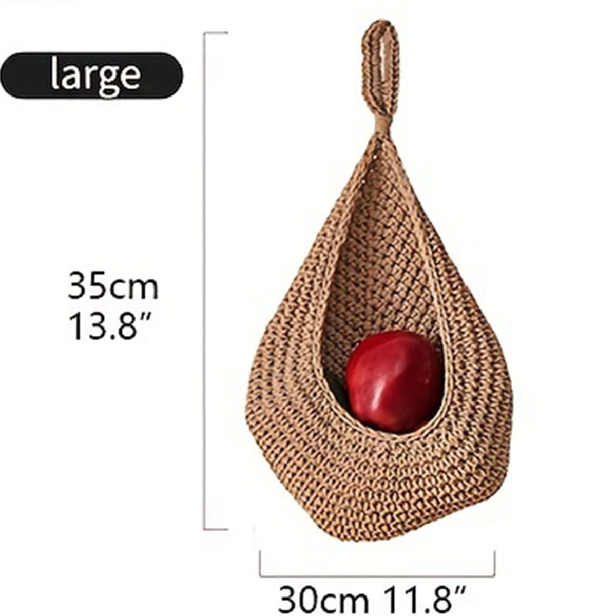 Bohemian Hand-Woven Teardrop Wall Basket for Fruits and Decor