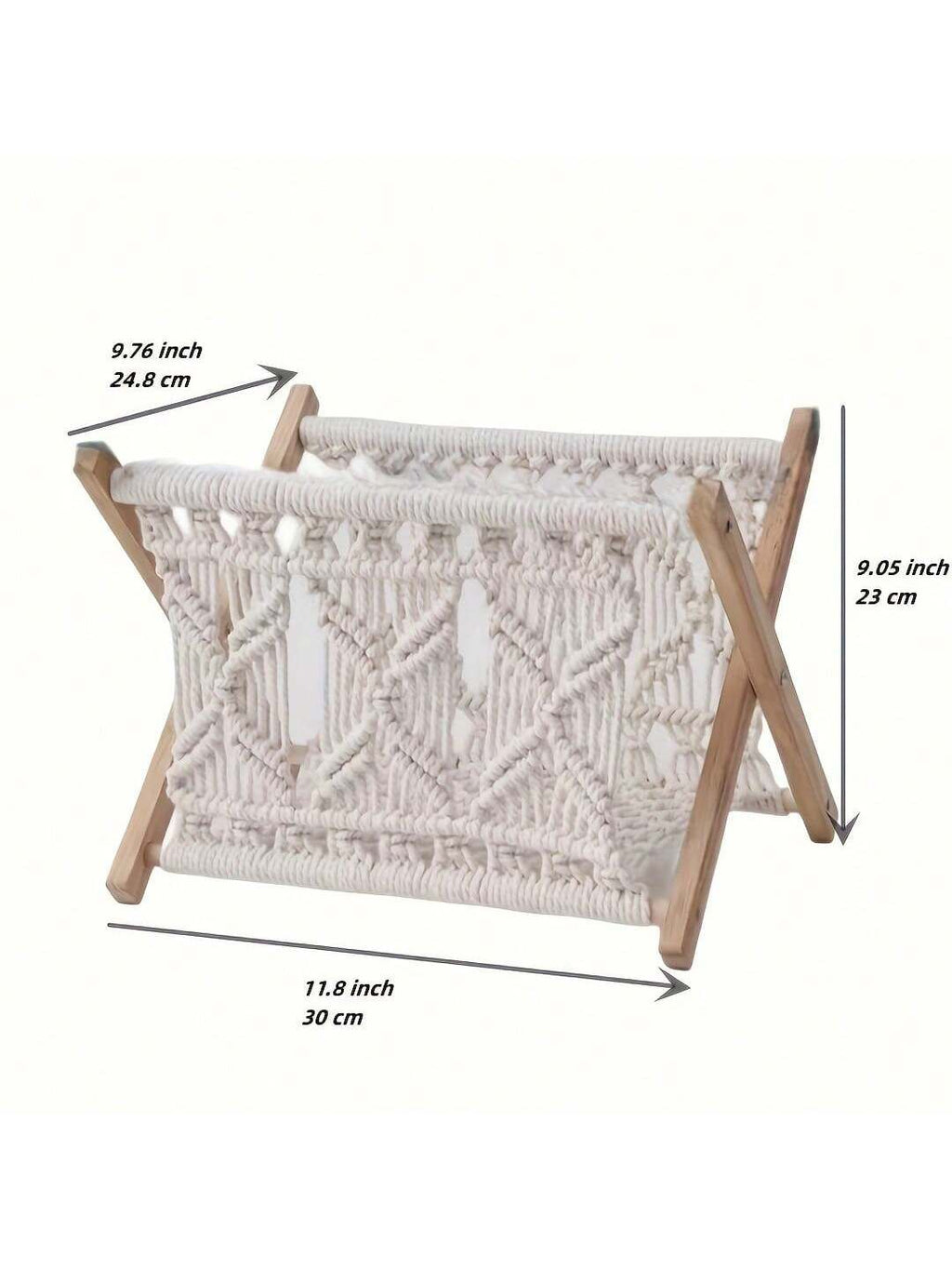 Woven Boho Magazine Rack for Books and Newspapers