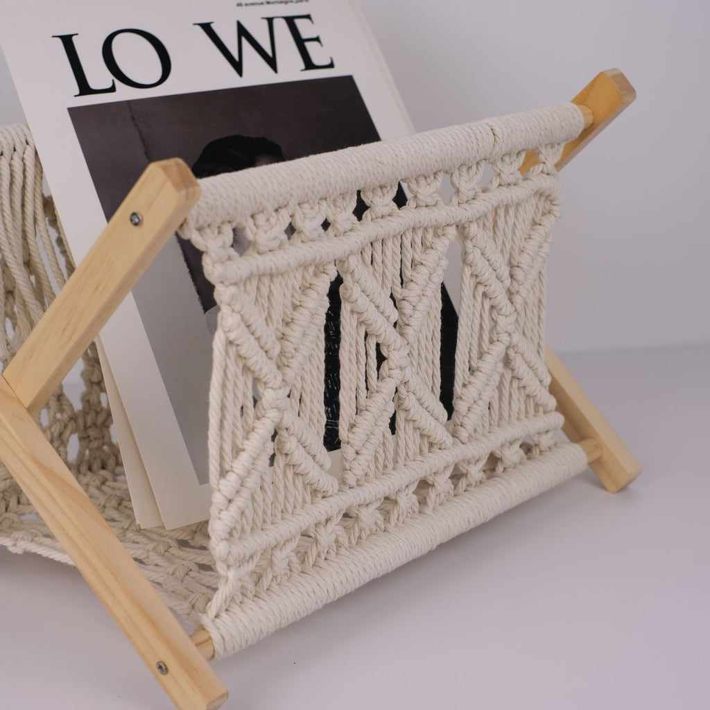 Woven Boho Magazine Rack for Books and Newspapers
