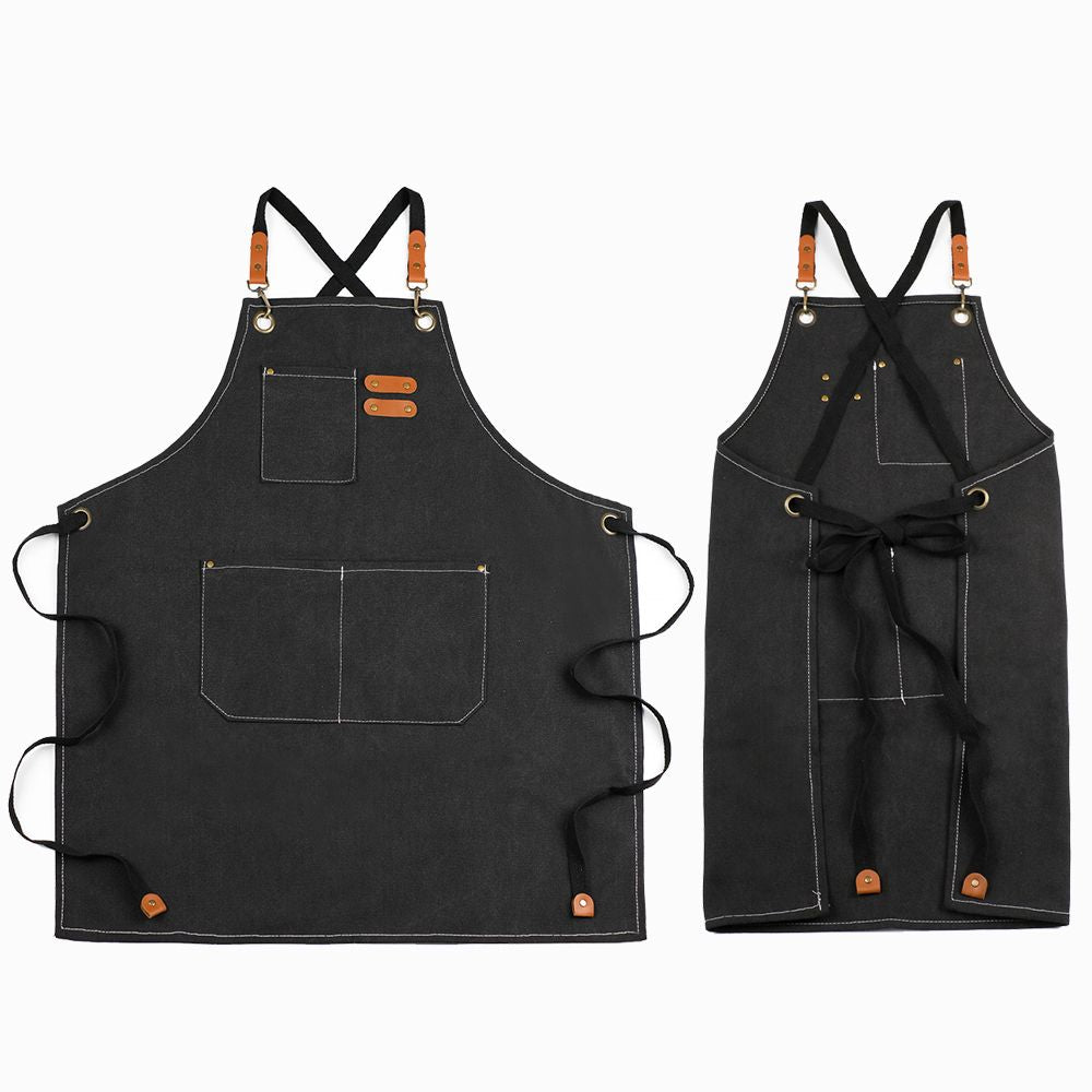 Xemussa Cotton Canvas Cross Back Chef Apron - Adjustable, practical