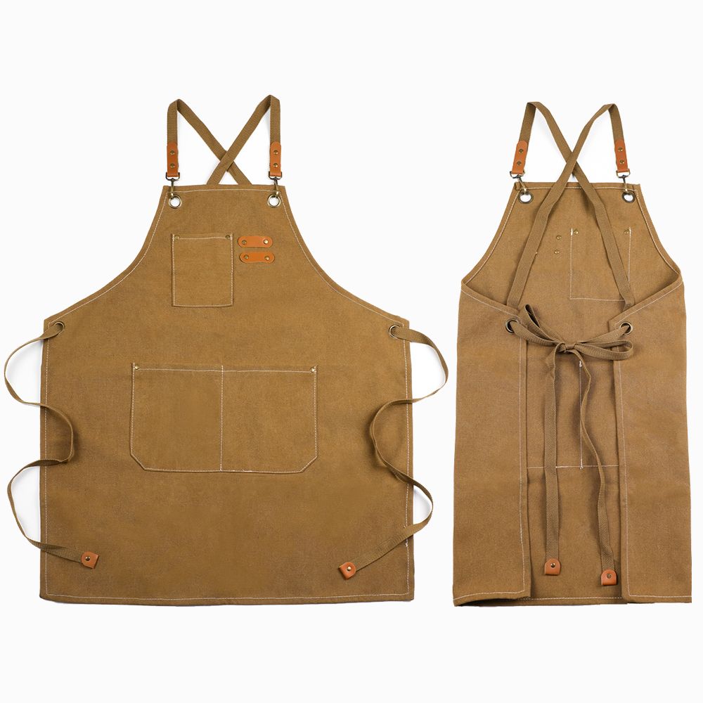 Xemussa Cotton Canvas Cross Back Chef Apron - Adjustable, practical