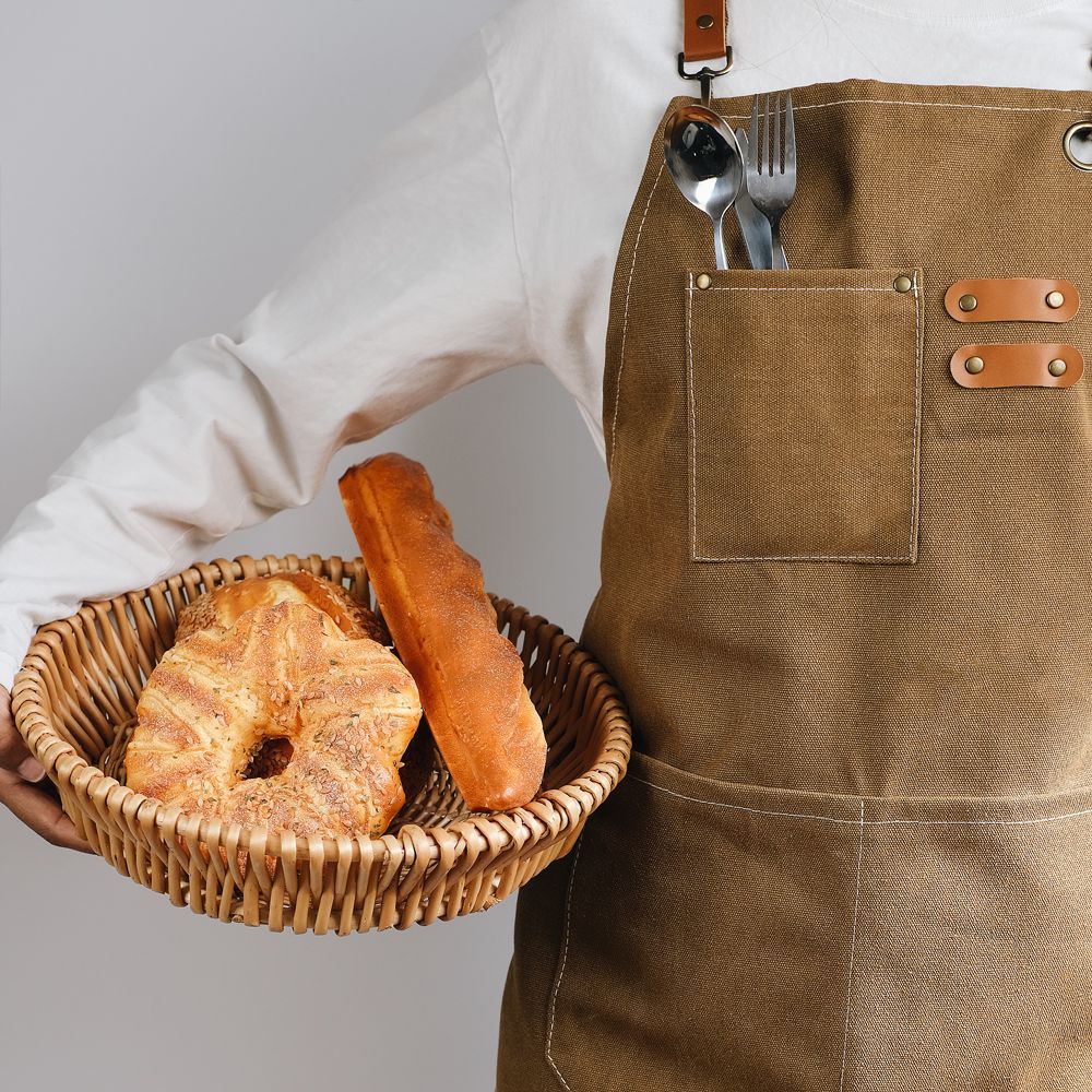 Xemussa Cotton Canvas Cross Back Chef Apron - Adjustable, practical