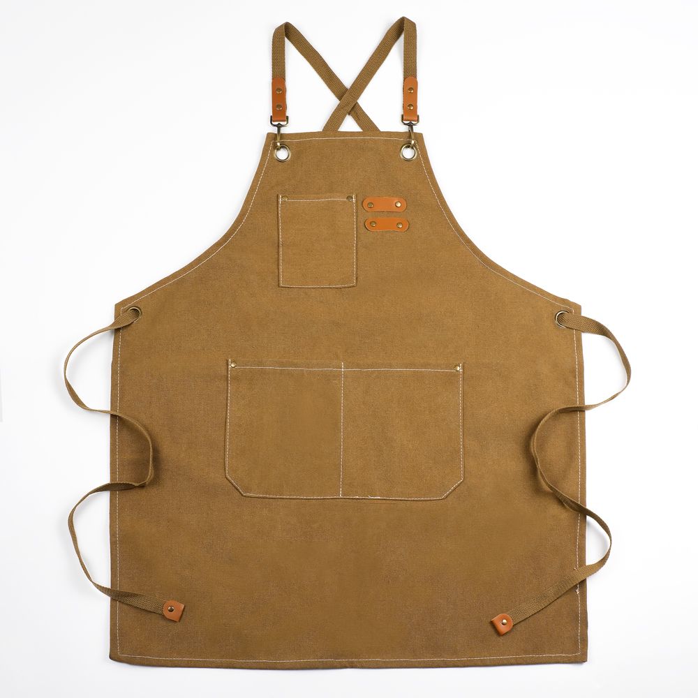 Xemussa Cotton Canvas Cross Back Chef Apron - Adjustable, practical