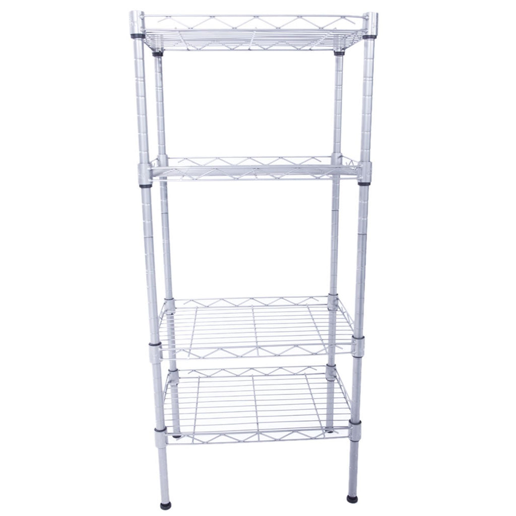 Versatile 4-Shelf Storage Rack with Adjustable Heights and Tool-Free Assembly