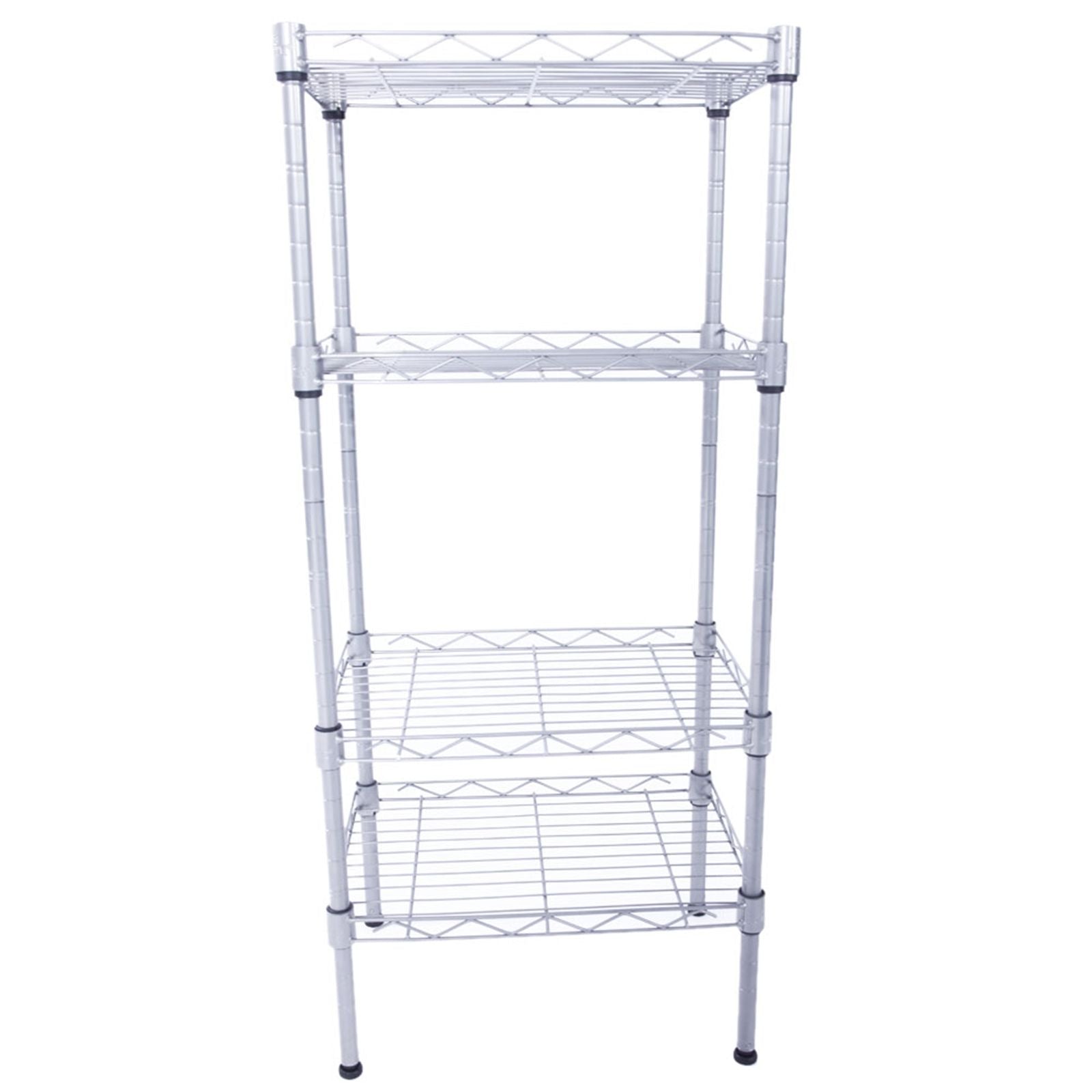 Versatile 4-Shelf Storage Rack with Adjustable Heights and Tool-Free Assembly