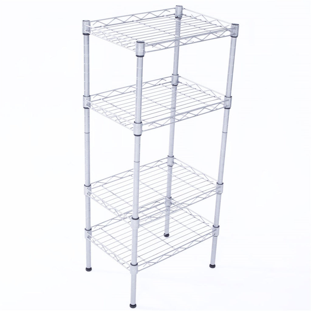 Versatile 4-Shelf Storage Rack with Adjustable Heights and Tool-Free Assembly