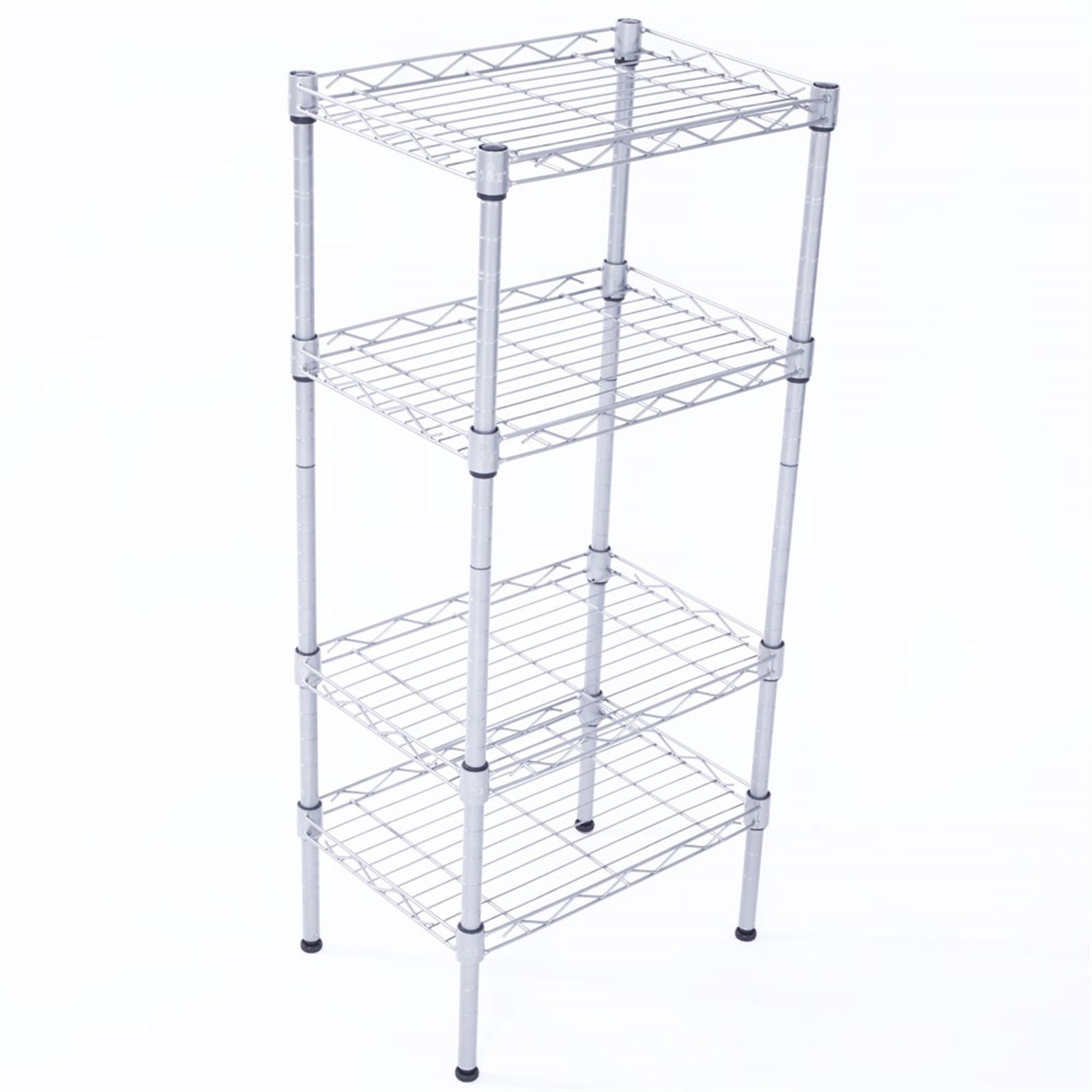 Versatile 4-Shelf Storage Rack with Adjustable Heights and Tool-Free Assembly