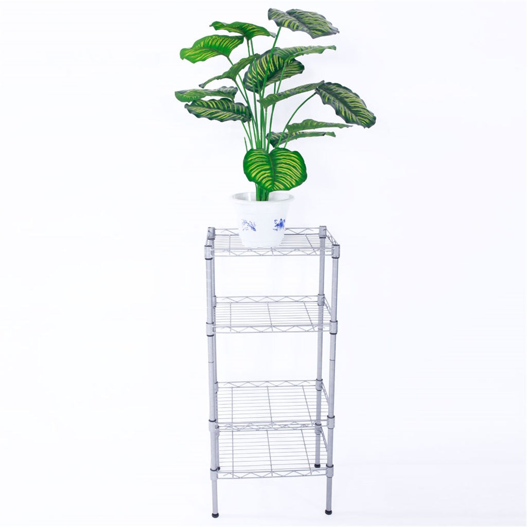Versatile 4-Shelf Storage Rack with Adjustable Heights and Tool-Free Assembly
