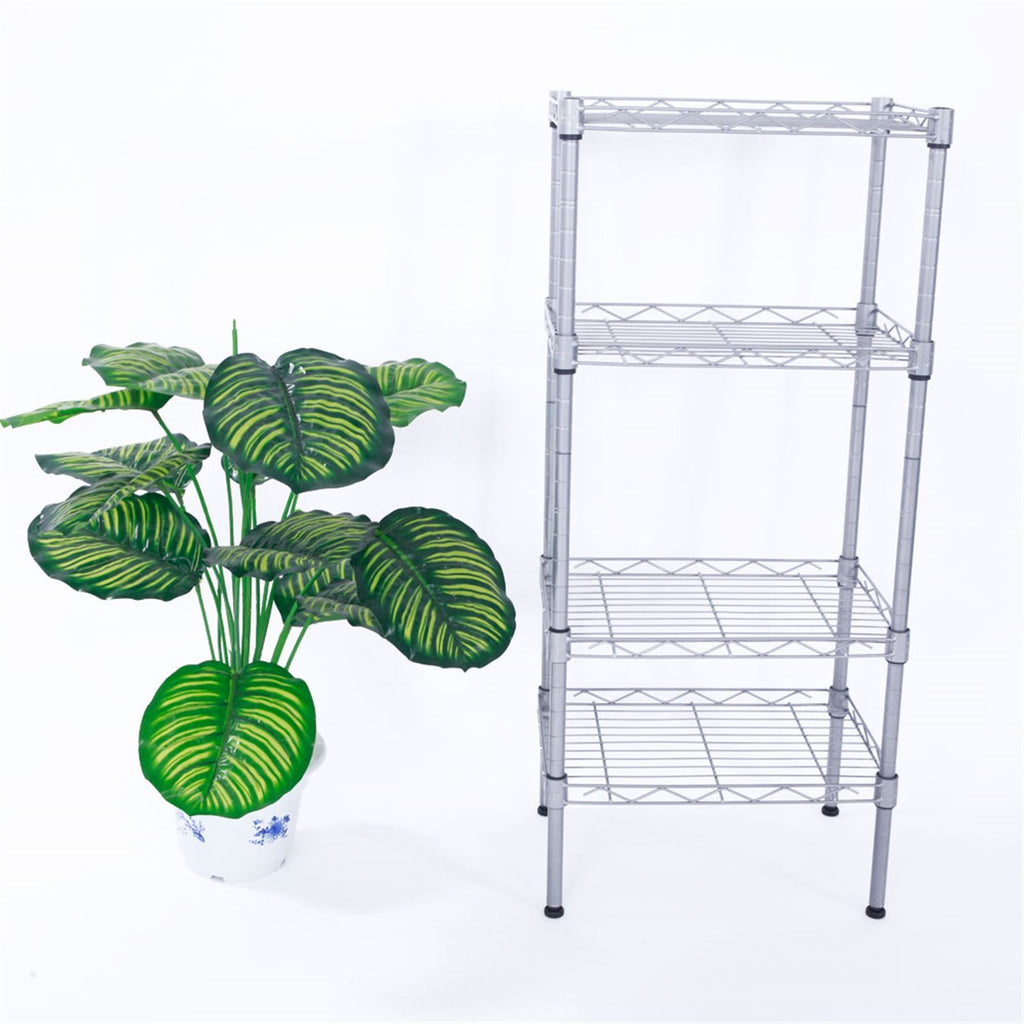 Versatile 4-Shelf Storage Rack with Adjustable Heights and Tool-Free Assembly