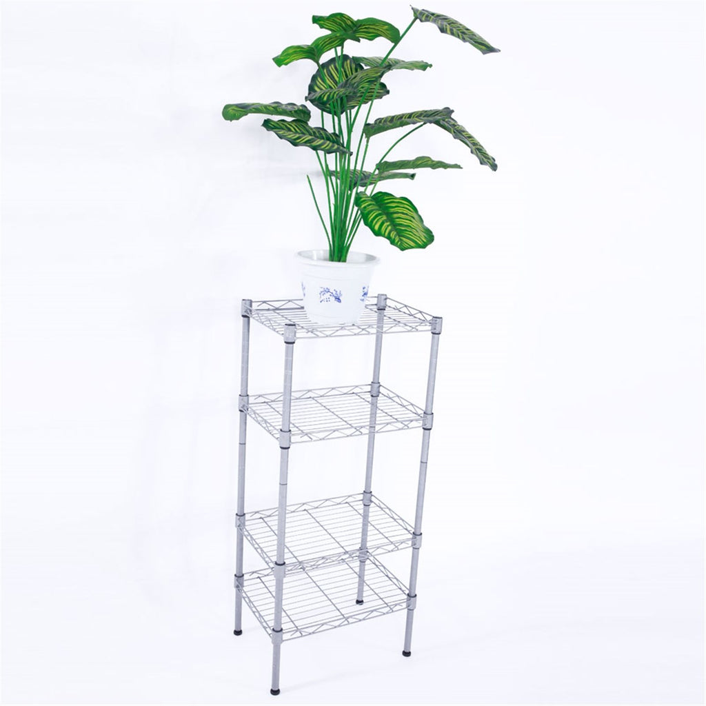 Versatile 4-Shelf Storage Rack with Adjustable Heights and Tool-Free Assembly