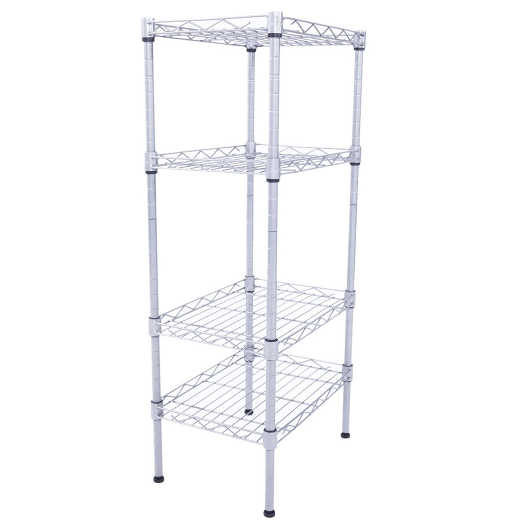 Versatile 4-Shelf Storage Rack with Adjustable Heights and Tool-Free Assembly