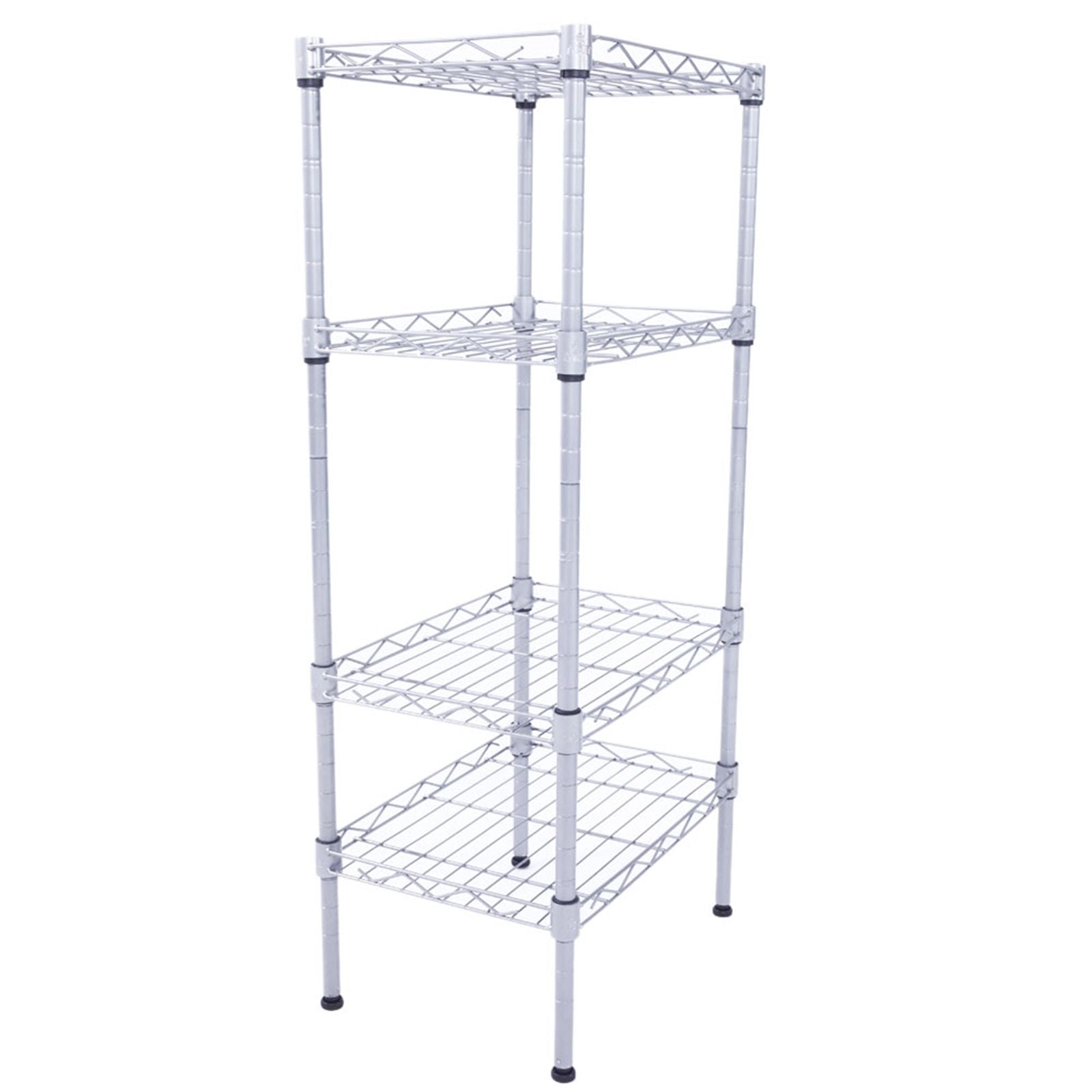 Versatile 4-Shelf Storage Rack with Adjustable Heights and Tool-Free Assembly