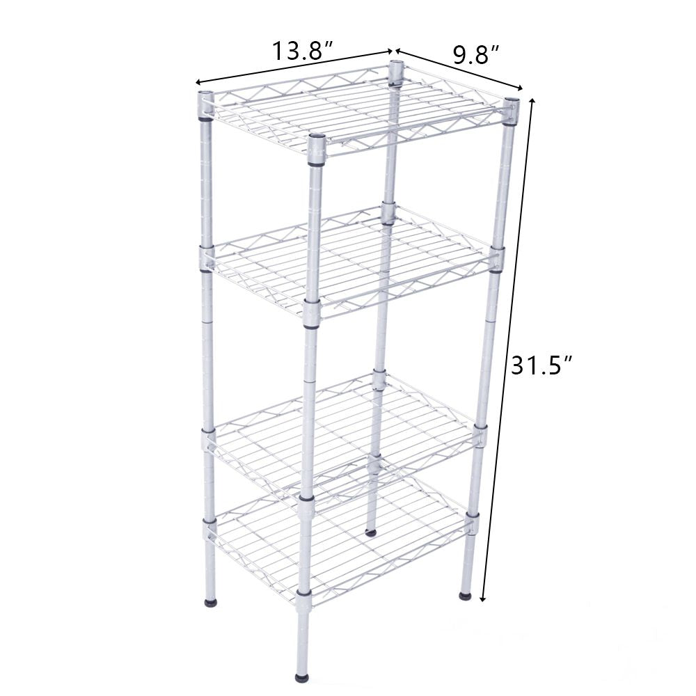 Versatile 4-Shelf Storage Rack with Adjustable Heights and Tool-Free Assembly