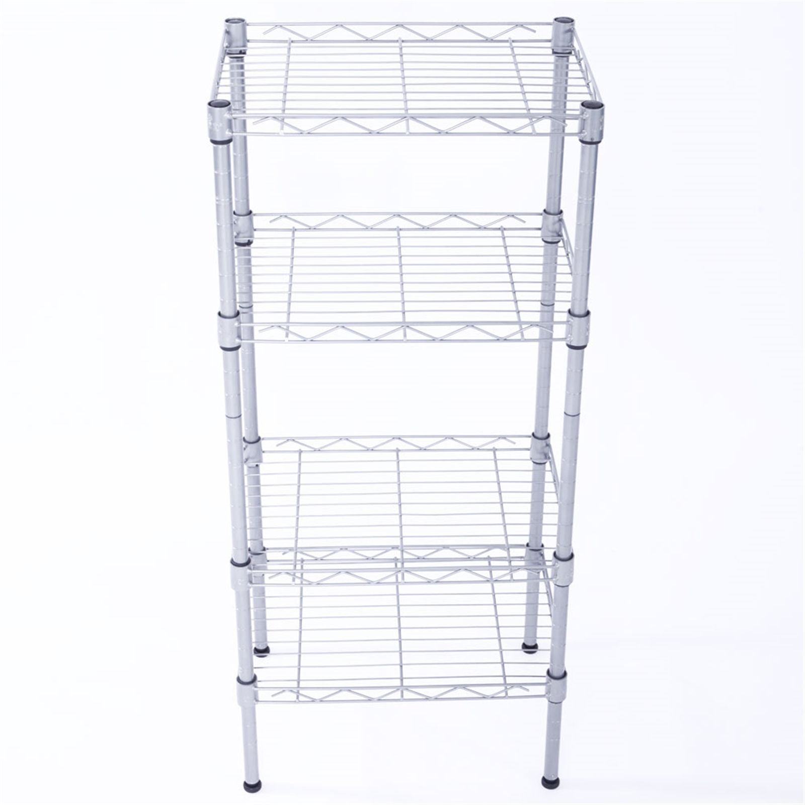Versatile 4-Shelf Storage Rack with Adjustable Heights and Tool-Free Assembly