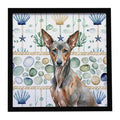 Xoloitzcuintli Coastal Sea Glass Framed Wall Art