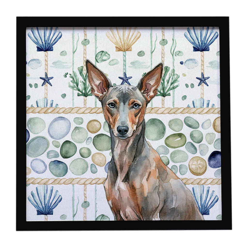 Xoloitzcuintli Coastal Sea Glass Framed Wall Art