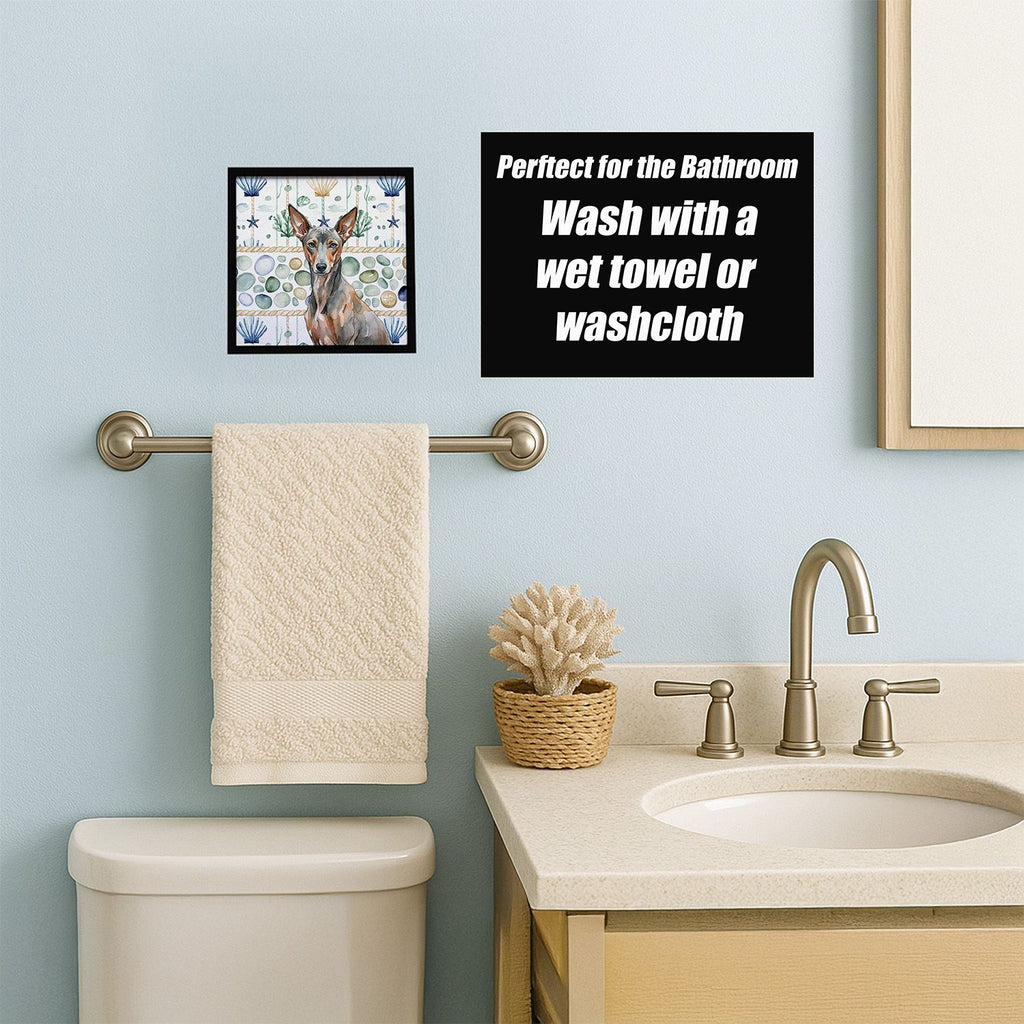 Xoloitzcuintli Coastal Sea Glass Framed Wall Art