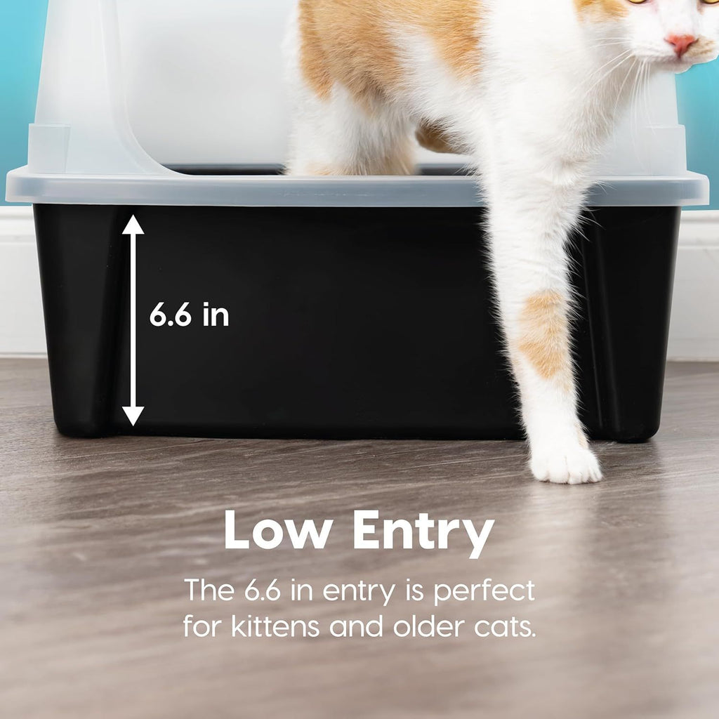 Open-Top Cat Litter Box for Large Breeds and Multi-Cat Homes