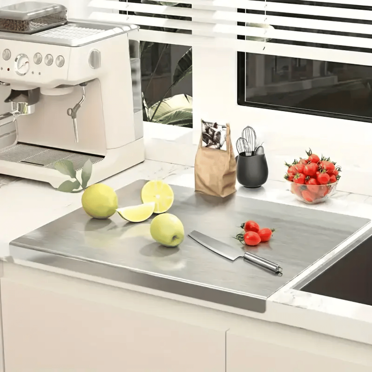 XXL Antibacterial Stainless Steel Cutting Board & Baking Tray with Sealed Lid